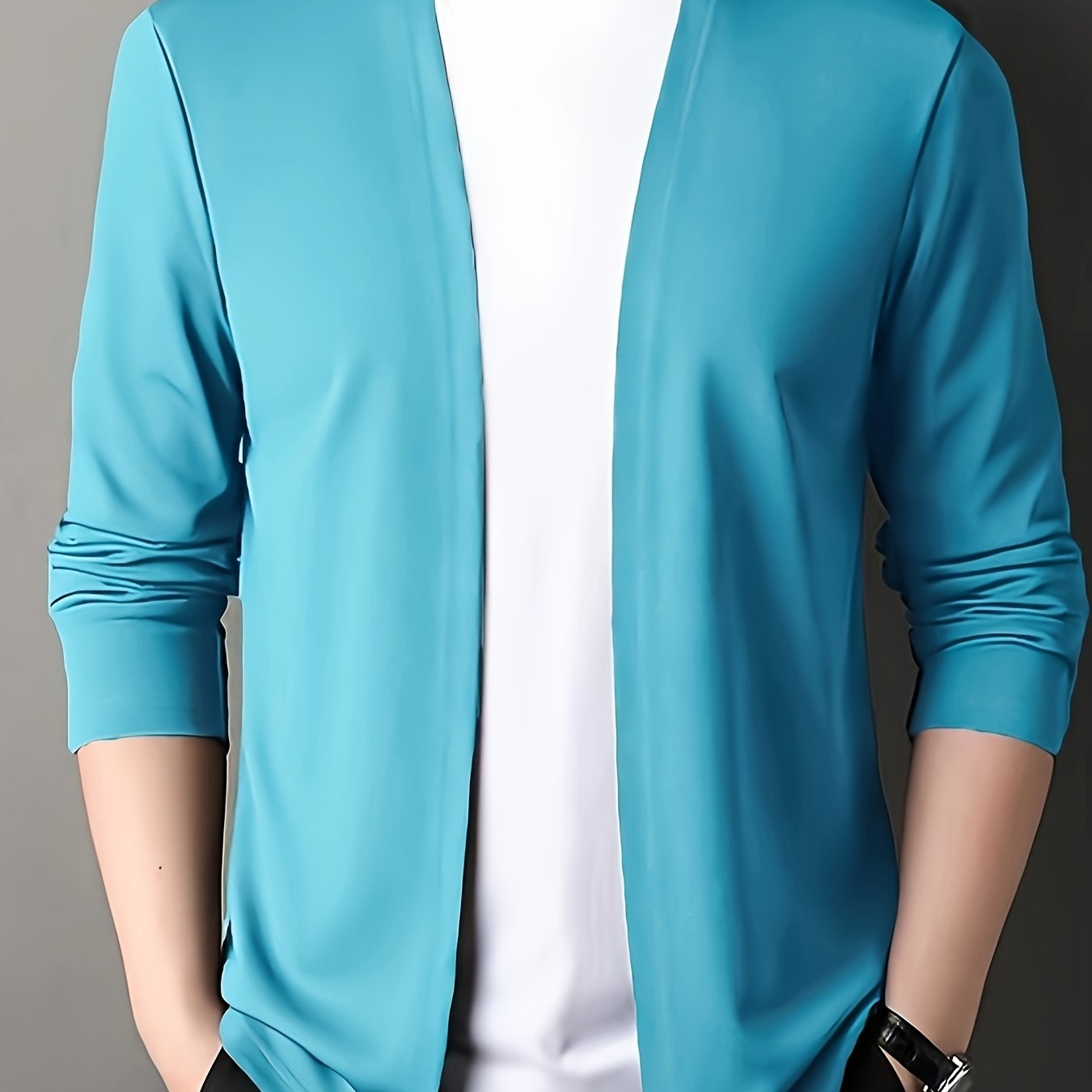 Men's Knitted Cardigan - Sleek Slim-Fit, Long Sleeve, Breathable Fabric | Perfect for Outdoor Leisure & Everyday Comfort