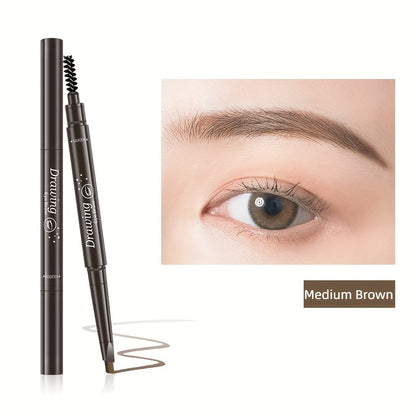 Waterproof 5 Colors Natural Makeup Double Heads Automatic Eyebrow Pencil Waterproof Long-lasting Easy Ware Eyebrow Pen With Eyebrow Brush