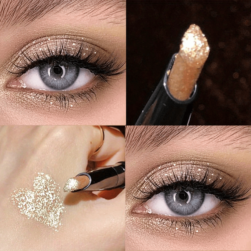 Waterproof Pearly Glitter Eyeshadow Stick, Sparkling Brightening Eyeshadow And Eyeliner, Easy Forming Makeup, Suitable For Beginners Long Lasting Gardient Eye Shadow Pencil For Music Festival