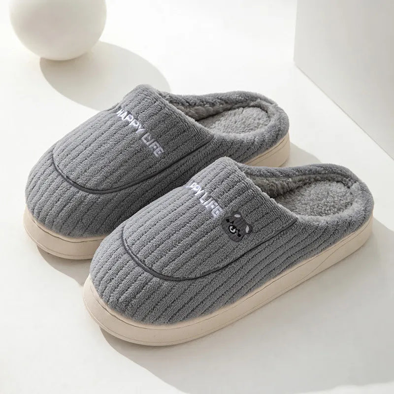 GAI fashion Cotton slippers Bow women Warm winter plush slippers indoor home fashion slippers Eur36-41