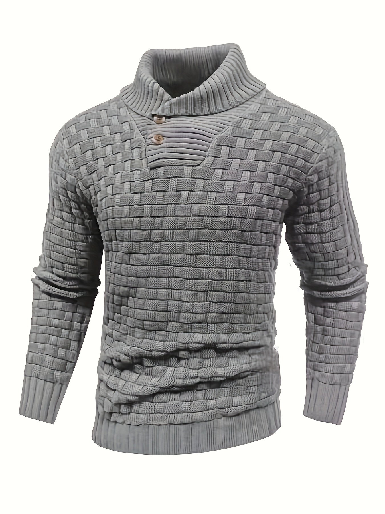 Soft Retro Cowl Neck Knit Sweater for Men - Timeless Casual Style, Perfect for Winter and Fall - Ideal Gift Option