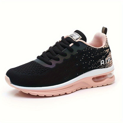 Ultra-Lightweight Womens Sports Sneakers - Breathable, Air Cushion, Low-Top, Fabric Upper, Rubber Sole, Lace-Up Closure, Perfect for Walking, Running, Tennis, and Everyday Wear