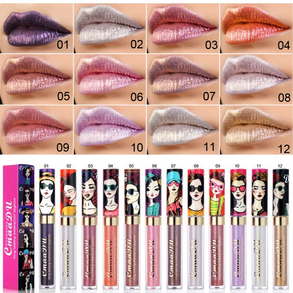 11 Color Lip Gloss, Metallic Shimmer Glitter Finish Lipstick, Long Lasting Waterproof Lip Stain Valentine's Day Gifts For Music Festival