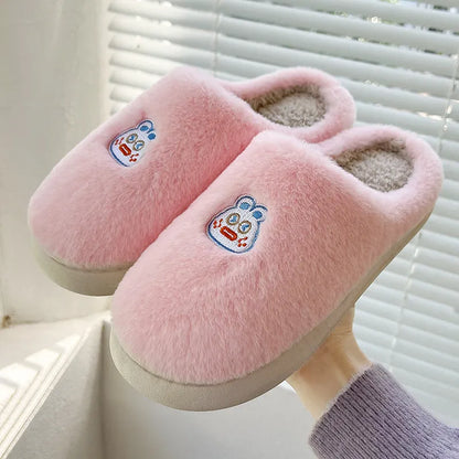 GAI cotton slippers women autumn and winterCartoon cuteness pink green women thick-soled non-slip slippers eur36-41