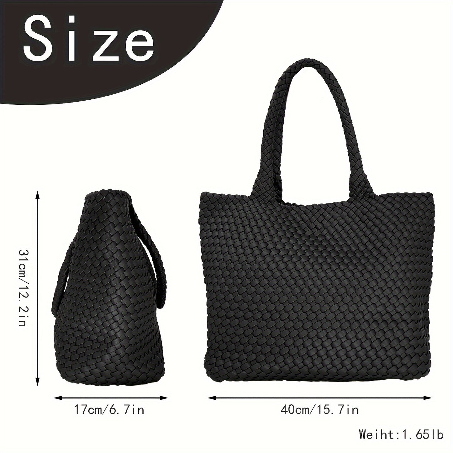 Woven Tote Bag For Women Large Woven Purse Comes With A Clutch Woven Handbags Purse Weave Purse Set