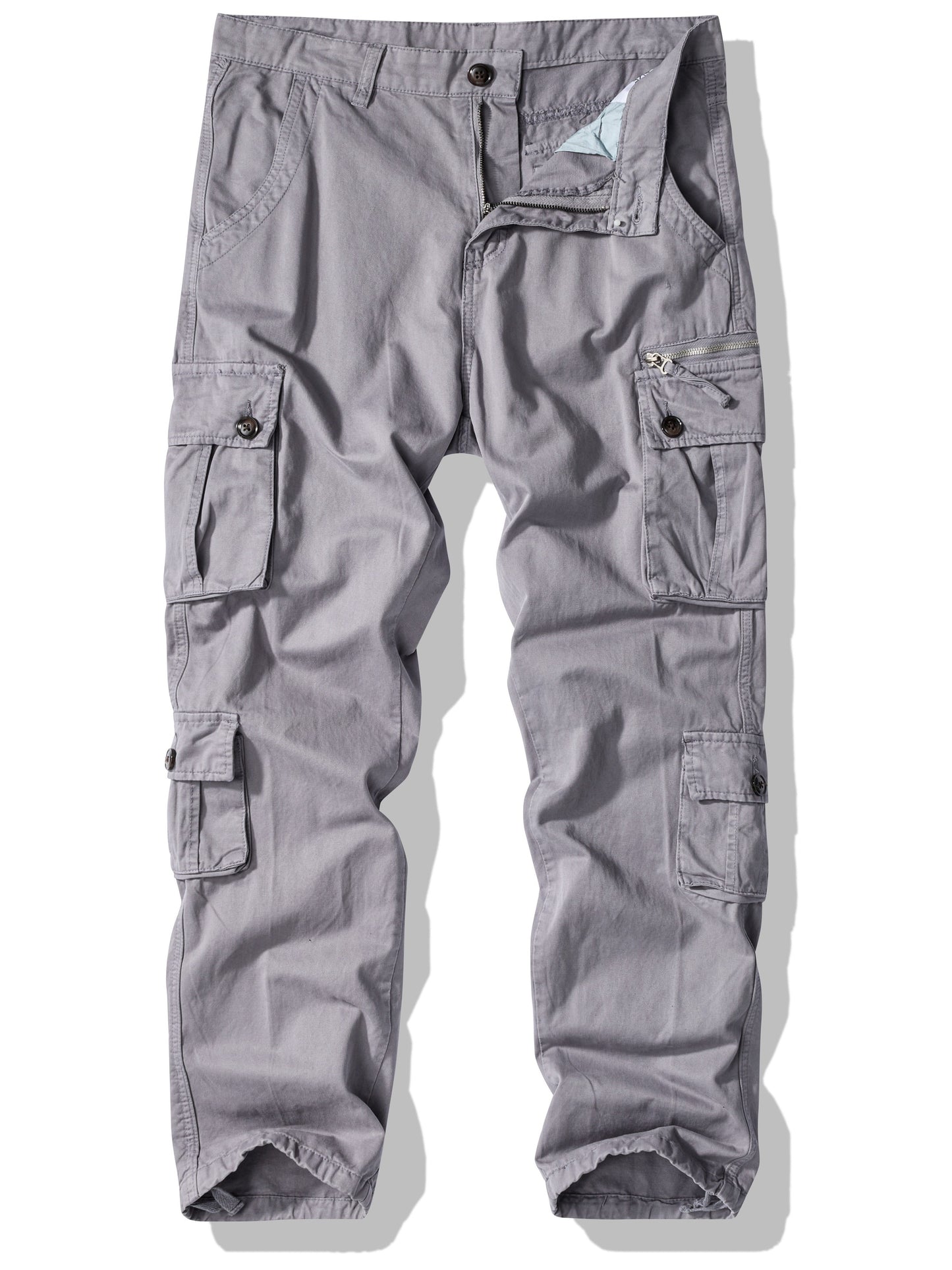 Mens Fashion-Forward Solid Cargo Pants - Durable & Comfortable with Multiple Flap Pockets - Loose Fit for Casual Outdoor, Work & Streetwear - Hip Hop Inspired Style