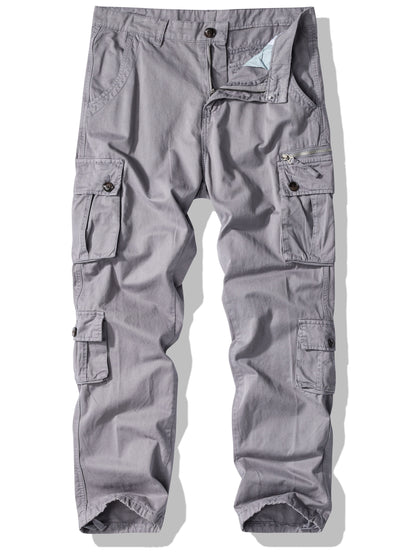 Mens Fashion-Forward Solid Cargo Pants - Durable & Comfortable with Multiple Flap Pockets - Loose Fit for Casual Outdoor, Work & Streetwear - Hip Hop Inspired Style