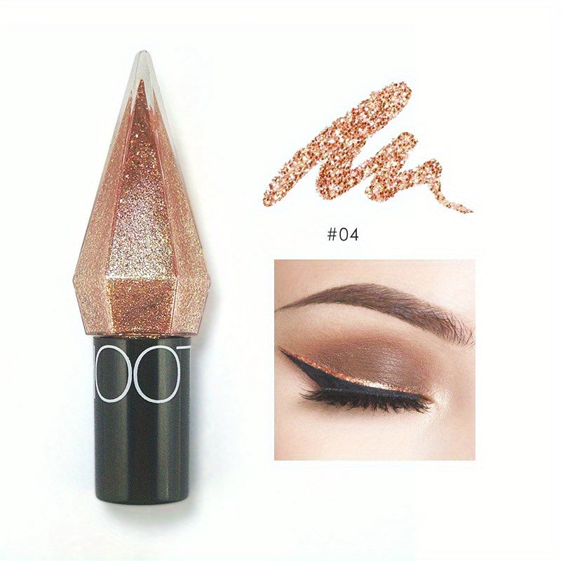 Vibrant Silvery Rose Golden Glitter Sequins Eyeliner Pen - Waterproof, Long-Lasting, Easy-to-Apply Eye Makeup Stick with Shiny Finish - Perfect for Everyday Use, Party, or Special Occasions