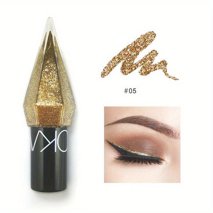 Vibrant Silvery Rose Golden Glitter Sequins Eyeliner Pen - Waterproof, Long-Lasting, Easy-to-Apply Eye Makeup Stick with Shiny Finish - Perfect for Everyday Use, Party, or Special Occasions