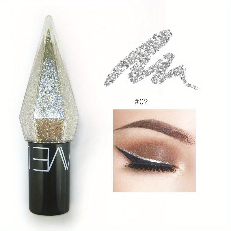 Vibrant Silvery Rose Golden Glitter Sequins Eyeliner Pen - Waterproof, Long-Lasting, Easy-to-Apply Eye Makeup Stick with Shiny Finish - Perfect for Everyday Use, Party, or Special Occasions