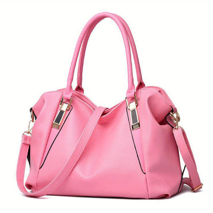 [Fast Arrival] Lightweight Classic Vegan Leather Women's Fashion Tote Bag, Crossbody Purse with Long Strap for Everyday Use