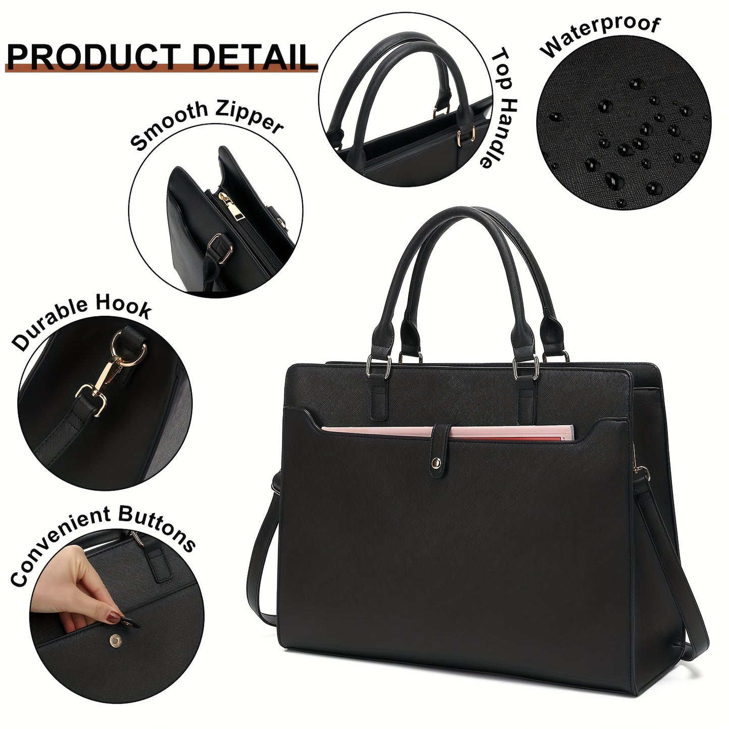 Tote Bag For Women, Crossbody Satchel Bag, 15.6 Inch Laptop Large Work Bag Office Briefcase Lightweight Business Computer Tote Bag Shoulder Handbag