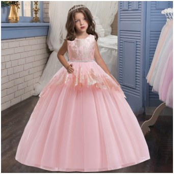 Party gifts Party decoration hot sale new New Quality Party Girl Dress Teenage Christmas Children Wedding Lace Flower Girl Dress Clothes Princess Pageant Long Vestidos