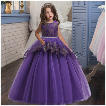 Party gifts Party decoration hot sale new New Quality Party Girl Dress Teenage Christmas Children Wedding Lace Flower Girl Dress Clothes Princess Pageant Long Vestidos