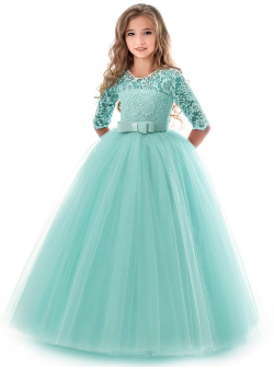 Party gifts Party decoration hot sale new New Quality Party Girl Dress Teenage Christmas Children Wedding Lace Flower Girl Dress Clothes Princess Pageant Long Vestidos