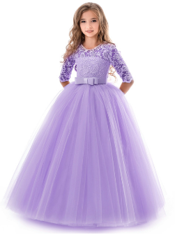 Party gifts Party decoration hot sale new New Quality Party Girl Dress Teenage Christmas Children Wedding Lace Flower Girl Dress Clothes Princess Pageant Long Vestidos