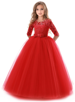 Party gifts Party decoration hot sale new New Quality Party Girl Dress Teenage Christmas Children Wedding Lace Flower Girl Dress Clothes Princess Pageant Long Vestidos