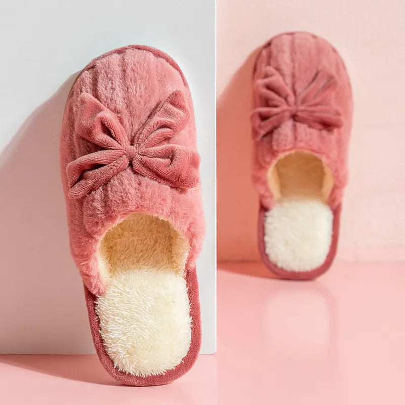 GAI Winter cotton slippers Warm plush slippers women non-slip home comfort pink cartoon slippers size36-41