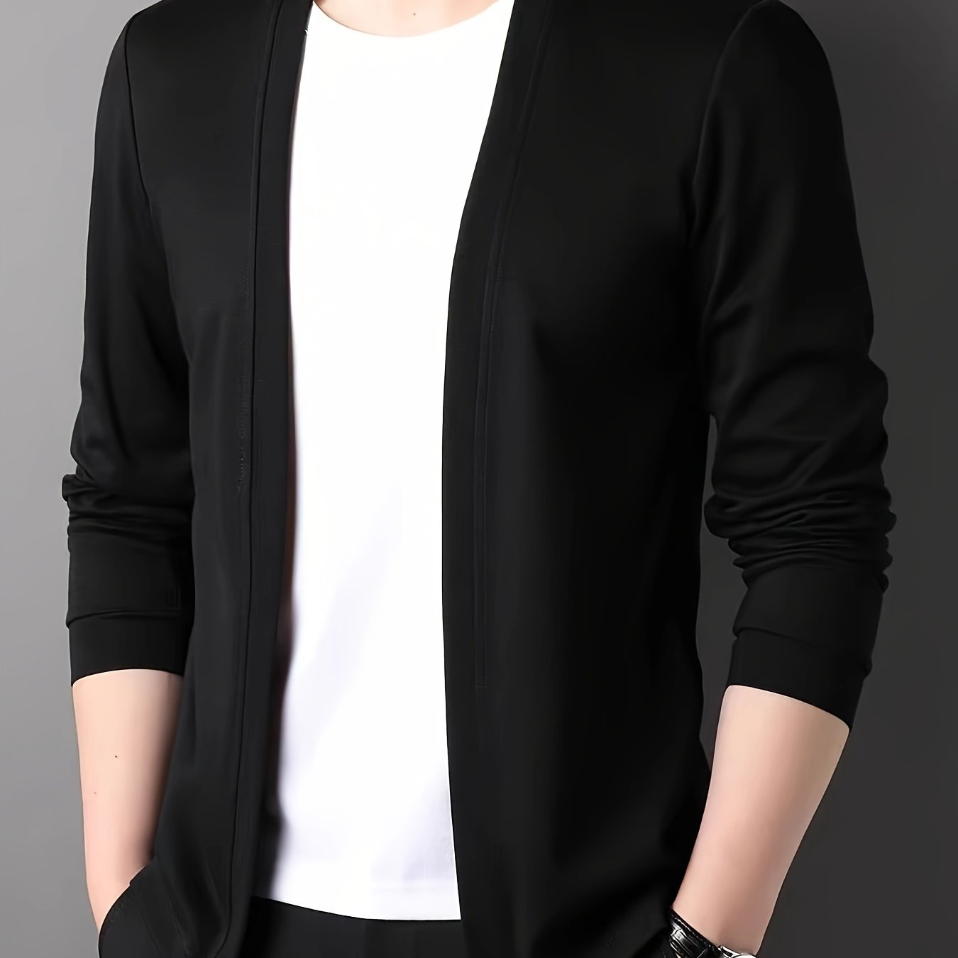 Men's Knitted Cardigan - Sleek Slim-Fit, Long Sleeve, Breathable Fabric | Perfect for Outdoor Leisure & Everyday Comfort