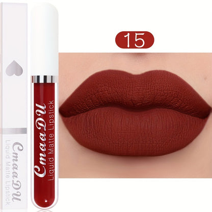 (Velvet Chocolate) Matte Liquid Lipstick Women's Lip Gloss Set 18 Colors Original Matte Long-lasting Dark Red Original 24-hour Makeup Lipstick Long-lasting Waterproof Valentine's Day Gifts For Music Festival