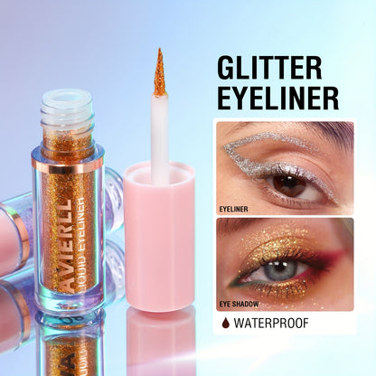 Vibrant Glitter Liquid Eyeliner Pen - Long-Lasting Waterproof Shimmer Eyeliner for Music Festival - Easy to Apply, Smudge-Proof, Fast Drying, and Highly Pigmented Eye Makeup