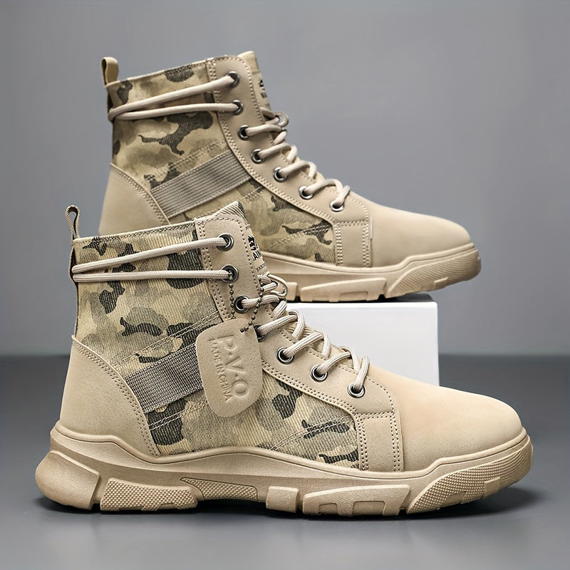 Men's Plus Size High-Top Sneakers - Comfortable, Versatile & Stylish for All Seasons