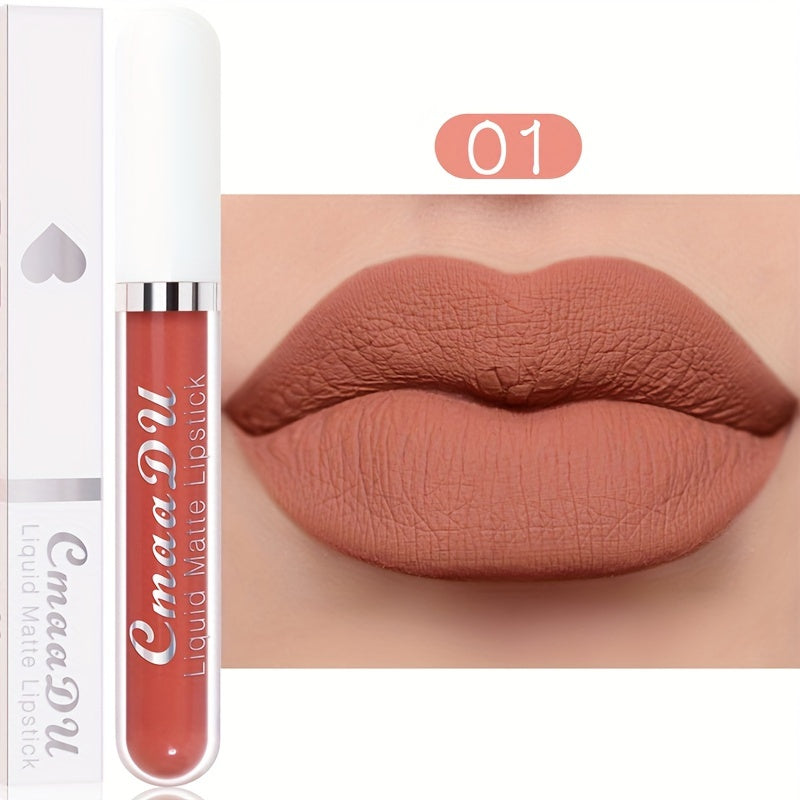 (Velvet Chocolate) Matte Liquid Lipstick Women's Lip Gloss Set 18 Colors Original Matte Long-lasting Dark Red Original 24-hour Makeup Lipstick Long-lasting Waterproof Valentine's Day Gifts For Music Festival