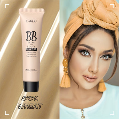 30ml LAIKOU Ultimate Coverage Waterproof BB Cream - Long-Lasting, Oil-Control, Pore-Hiding Foundation Makeup for Flawless, Even-Toned Skin with Natural, Ivory, and Tan Shades