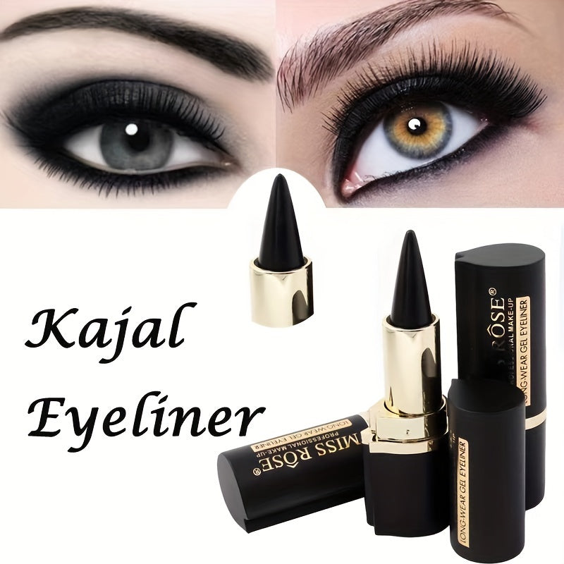 Single-Head Matte Waterproof Smudge-Proof Black Eyeliner Balm - Long-Lasting Eye Makeup Essential for Precise Definition - Easy to Apply and Remove