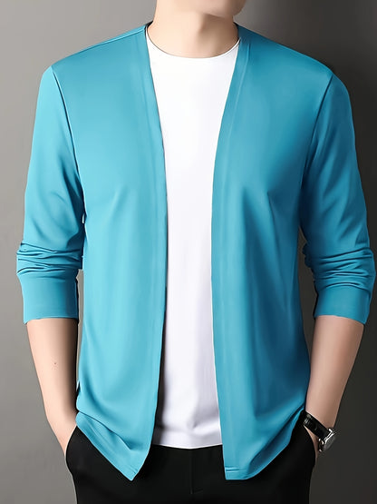 Men's Knitted Cardigan - Sleek Slim-Fit, Long Sleeve, Breathable Fabric | Perfect for Outdoor Leisure & Everyday Comfort