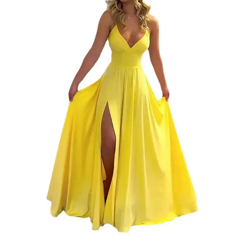 Casual Dresses Vacation Dress Elegant Off Shoulder Ball Gown Evening With V Neck Backless Design Women's Formal Prom Party Maxi