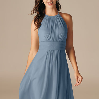 Stunning AlicePub Halter Neck Chiffon Bridesmaid Dress - Short, Formal, Flowy, and Elegant Party Dress for Women - Perfect for Wedding, Prom, and Special Occasions