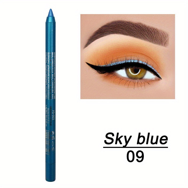 14-Color Vibrant Eyeliner Pen Collection - High-Pigmented, Pearly Glitter, Shimmer Metallic Finish, Smokey, Punk, Gothic Style - Long-Lasting, Waterproof, Matte Finish Eyeliner Stick for Music Festival and Everyday Use