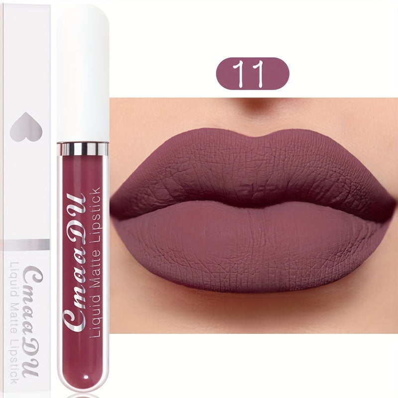 (Velvet Chocolate) Matte Liquid Lipstick Women's Lip Gloss Set 18 Colors Original Matte Long-lasting Dark Red Original 24-hour Makeup Lipstick Long-lasting Waterproof Valentine's Day Gifts For Music Festival