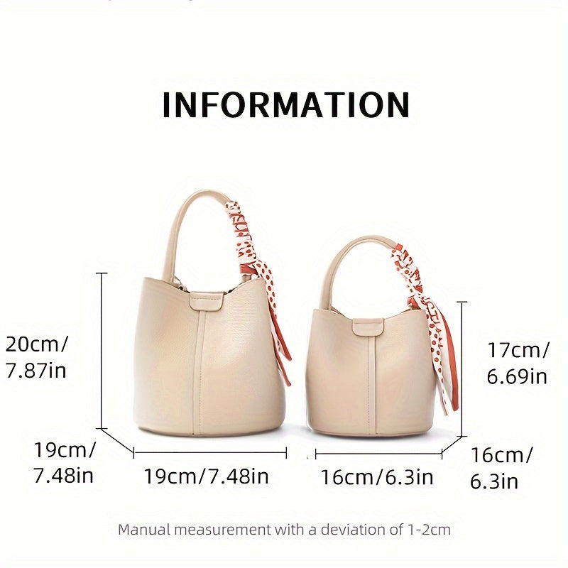 Luxurious Mini Genuine Leather Bucket Bag - Stylish Solid Color, Unlined, Magnetic Closure, Edge Painted - Perfect Womens Crossbody Handbag for Everyday Use