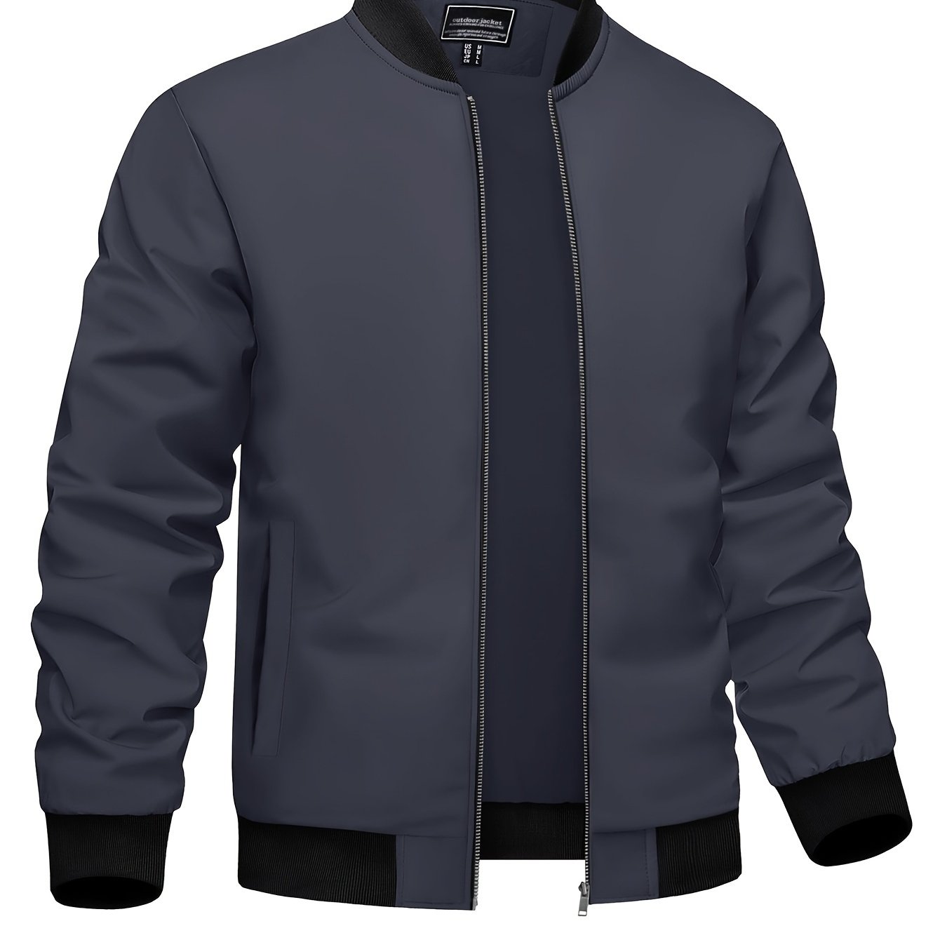 Winter Explorer Jacket - Windproof, Water-Resistant, and Ultra-Comfortable with Multi-Pocket Design, Ribbed Cuffs, and Hem, Full-Zipper Placket, and Skin-Friendly Polyester Fabric - Classic Style, Lightweight, and Fashionable Baseball Jacket for Men