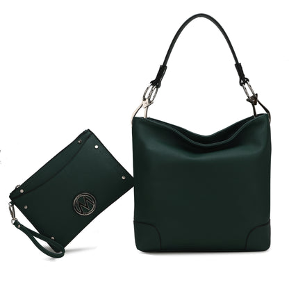 MKF Collection Viviana Hobo Bag and Wristlet Set by Mia K.