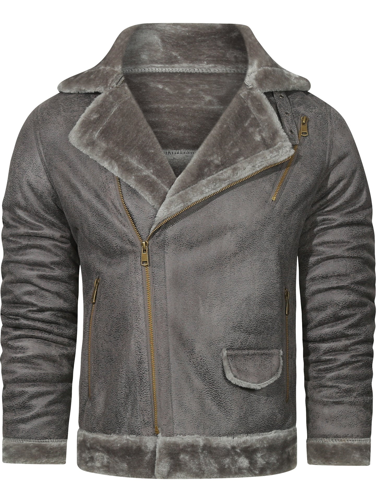 Winter Essential Men's Hooded Jacket - Warm, Durable Fleece with Stylish Lapel & Zipper; Perfect Daily Casual Wear