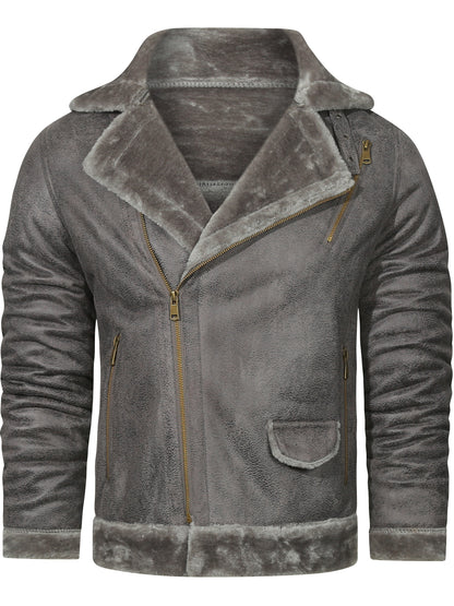 Winter Essential Men's Hooded Jacket - Warm, Durable Fleece with Stylish Lapel & Zipper; Perfect Daily Casual Wear