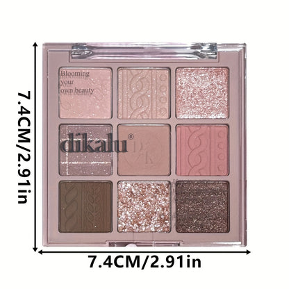 9-color Eyeshadow Palette Low Saturated Matte Pearly Glitter Velvet Texture Brown Color Taro Milk Tea Nude Pink Purple Eyeshadow Waterproof And Long-lasting Makeup