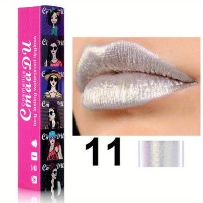 11 Color Lip Gloss, Metallic Shimmer Glitter Finish Lipstick, Long Lasting Waterproof Lip Stain Valentine's Day Gifts For Music Festival