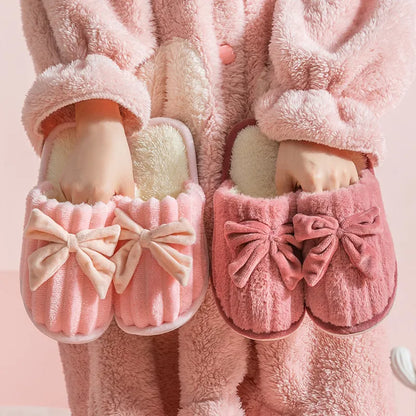 GAI Winter cotton slippers Warm plush slippers women non-slip home comfort pink cartoon slippers size36-41