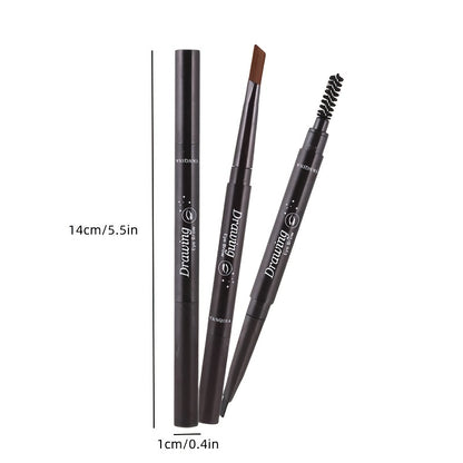 Waterproof 5 Colors Natural Makeup Double Heads Automatic Eyebrow Pencil Waterproof Long-lasting Easy Ware Eyebrow Pen With Eyebrow Brush