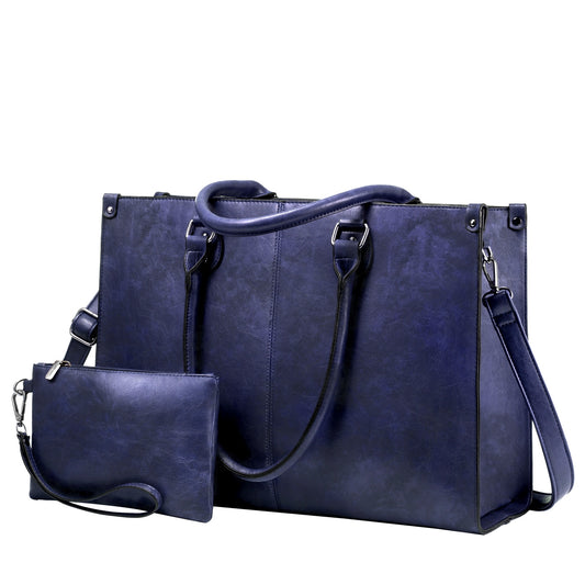 Laptop Bag For Women, 15.6 Inch Laptop Tote Bag Vintage Work Bags For Women Computer Bag Office Briefcase Handbag