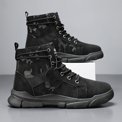 Men's Plus Size High-Top Sneakers - Comfortable, Versatile & Stylish for All Seasons