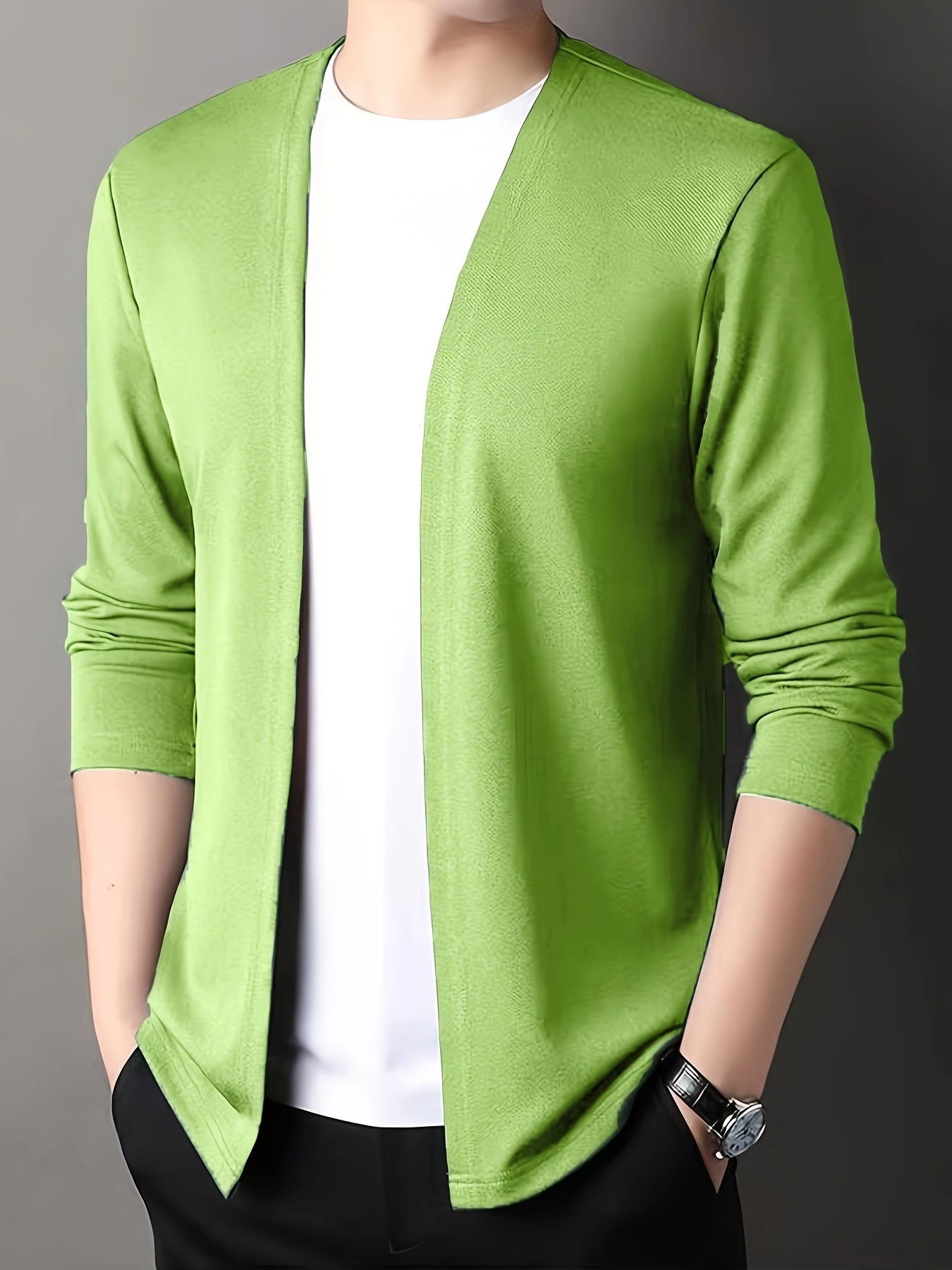 Men's Knitted Cardigan - Sleek Slim-Fit, Long Sleeve, Breathable Fabric | Perfect for Outdoor Leisure & Everyday Comfort