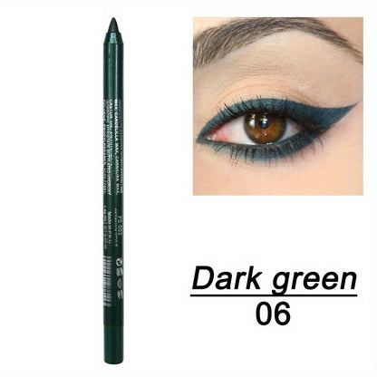 14-Color Vibrant Eyeliner Pen Collection - High-Pigmented, Pearly Glitter, Shimmer Metallic Finish, Smokey, Punk, Gothic Style - Long-Lasting, Waterproof, Matte Finish Eyeliner Stick for Music Festival and Everyday Use