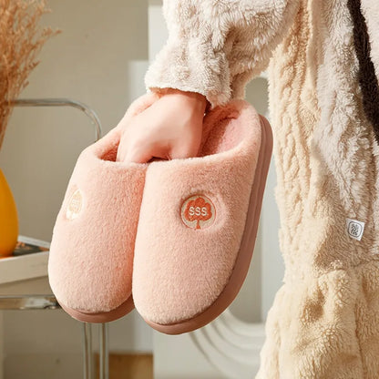 GAI Autumn and winter new slippers bread shoes pink green blue indoor plush slippers eur36-41