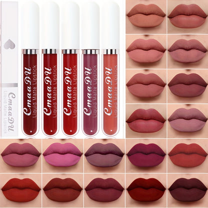 (Velvet Chocolate) Matte Liquid Lipstick Women's Lip Gloss Set 18 Colors Original Matte Long-lasting Dark Red Original 24-hour Makeup Lipstick Long-lasting Waterproof Valentine's Day Gifts For Music Festival