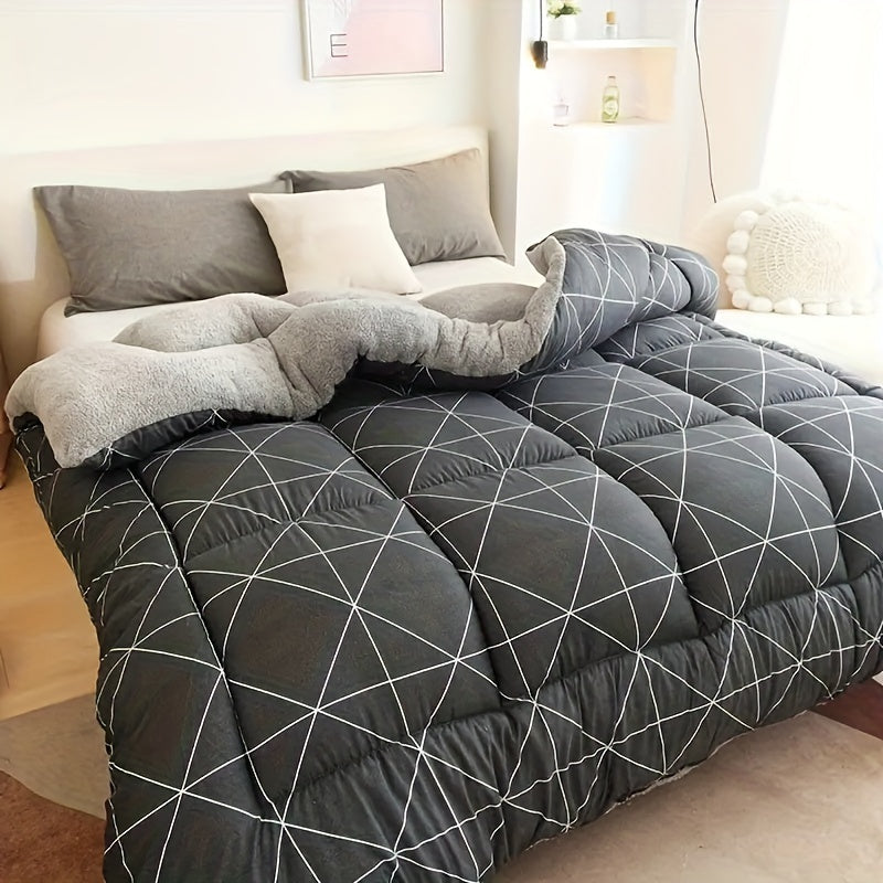 1pc Thickened Comforter Four Seasons Quilted Super Soft And Comfortable Warm, Machine Washable Dormitory Bedroom Warm Spring Autumn And Winter Printed Comforter